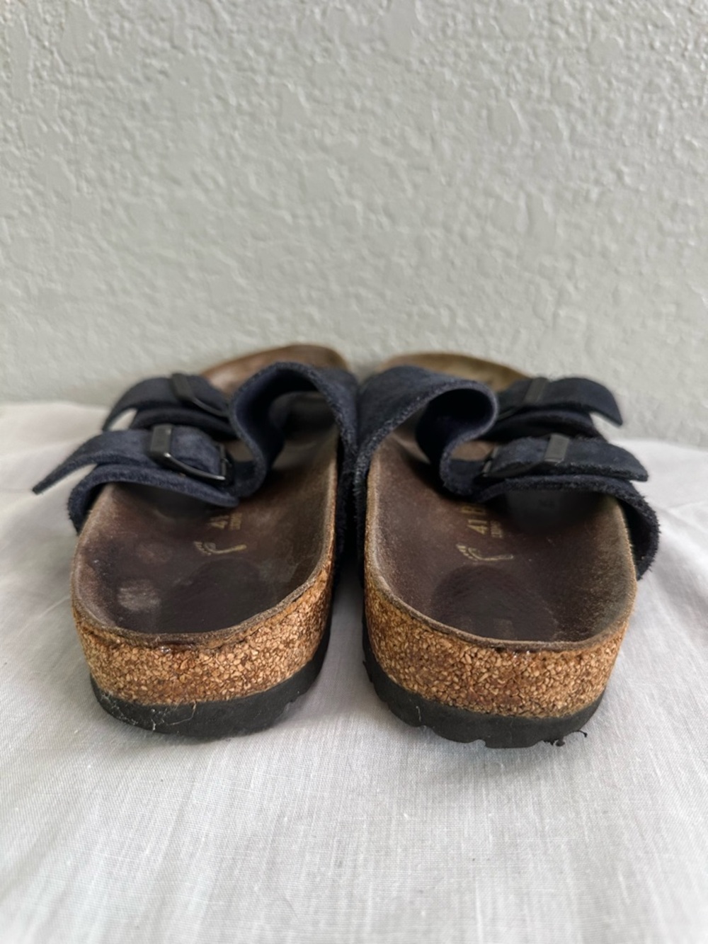 Birkenstock Arizona Soft Footbed Sandals Navy Suede Size 41 US Men 8 Women 10 - Picture 7 of 11